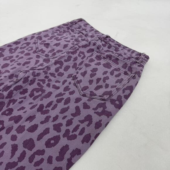Vintage y2k rare baggy wide leg leopard print purple grunge skater jeans - Picture 2 of 5